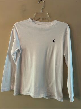 Polo Ralph Lauren Long Sleeved White Tee Shirt Child’s Size Medium 10-12